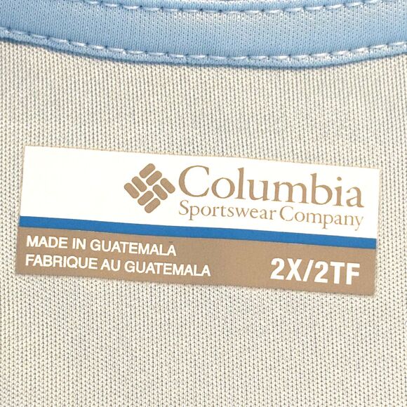 Columbia Womens (2X) Long Sleeve Omni-Shade UVF-50 Sun Prot. Raglan Top Sky Blue - Picture 8 of 9